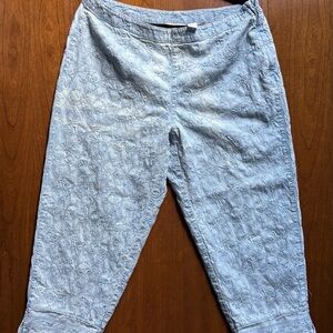100% Cotton Liz Claiborne Light Wash Cropped Jeans Sz 16 Petite